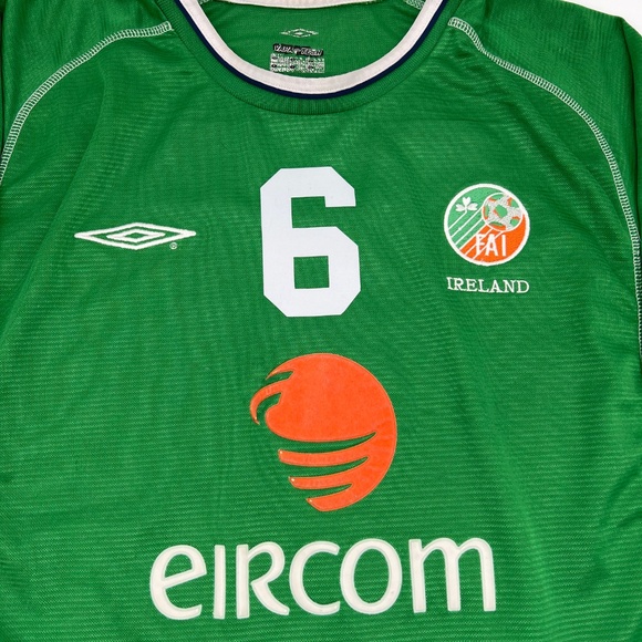 Roy Keane #6 Ireland 2001/2002/2003 ORIGINAL Umbro Vintage Rare Soccer Jersey L - Picture 7 of 9